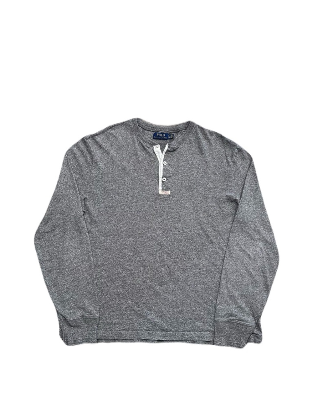 Polo Ralph Lauren Men's XL Henley Gray Long Sleeve Shirt Button